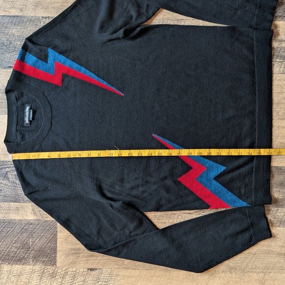 Zadig & Voltaire Kennedy Sweater Lightning Bolts Black XS Merino Wool - Picture 5 of 7
